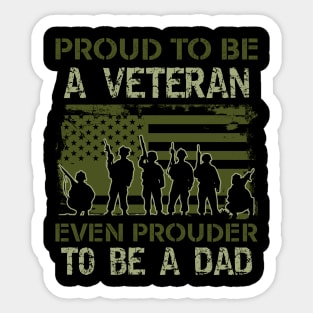 Proud To Be A Veteran Dad- patriotic- USA Sticker